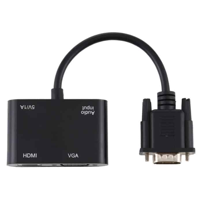 2 in 1 VGA zu HDMI + VGA 15 Pin HDTV Adapter Konverter mit Audio – Bild 2