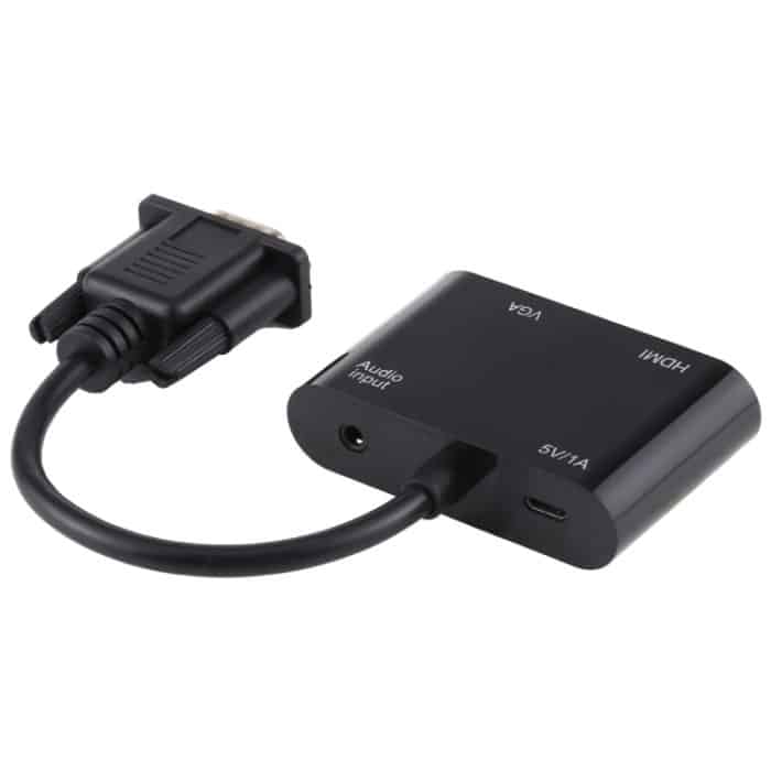 2 in 1 VGA zu HDMI + VGA 15 Pin HDTV Adapter Konverter mit Audio – Bild 3