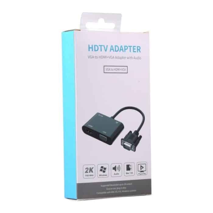 2 in 1 VGA zu HDMI + VGA 15 Pin HDTV Adapter Konverter mit Audio – Bild 6