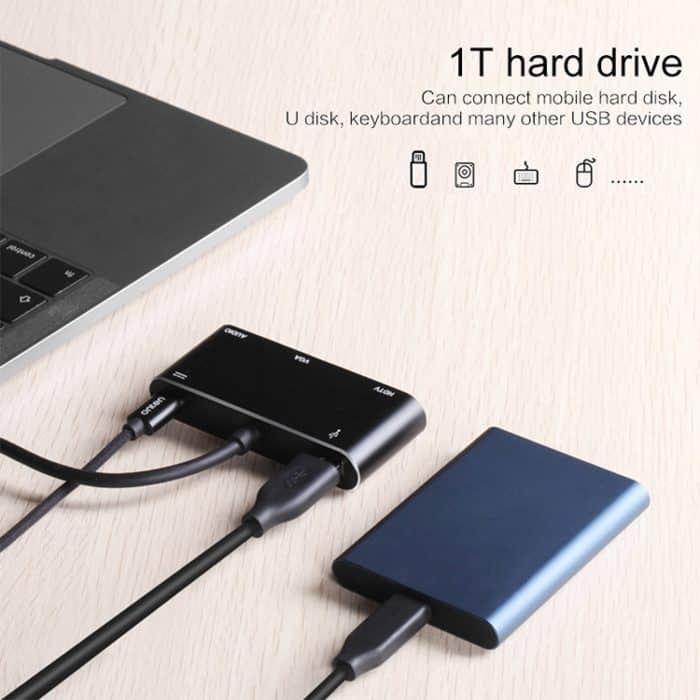 USB-C / Typ C zu HDMI / VGA / USB 3.0 / PD-Konverter – Bild 10
