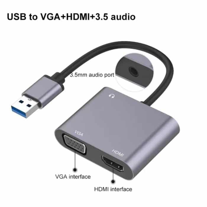 USB-C / Typ C 3.0 zu HDMI / VGA Konverter – Bild 3