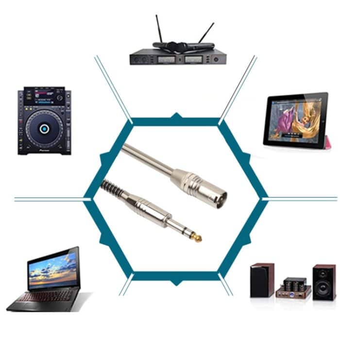 30 cm XLR 3-poliger Stecker auf 6,35 mm (1/4 Zoll) Buchse Stereo-Mikrofon-Audiokabelkabel – Bild 5