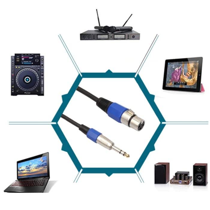 30 cm XLR 3-polige Buchse auf 6,35 mm (1/4 Zoll) Stecker Stereo TRS Mikrofon Audiokabel Kabel – Bild 5