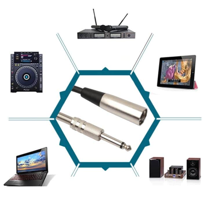 30 cm XLR 3-poliger Stecker auf 6,35 mm (1/4 Zoll) XLR-Stecker Stereo-Mikrofon-Audiokabelkabel – Bild 5