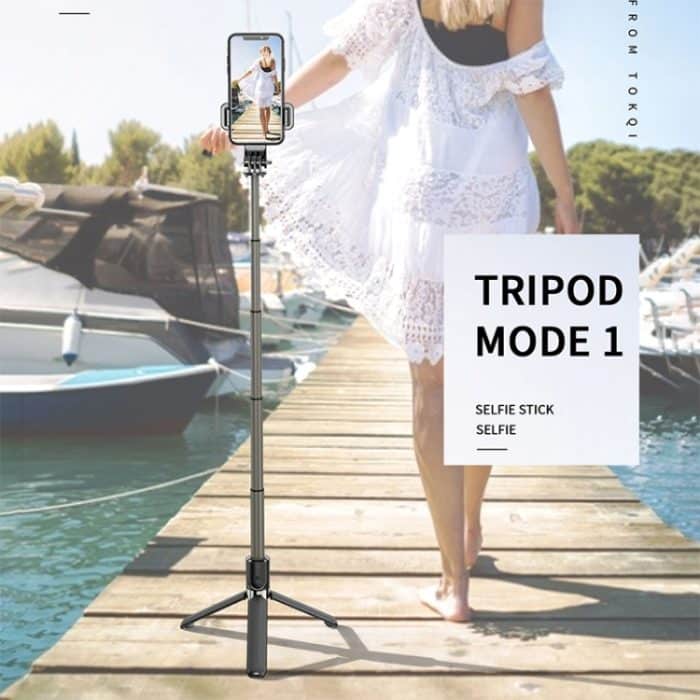 L03 Aluminiumlegierung faltbarer Bluetooth-Stativ-Selfie-Stick, L03 White, L03 Black – Bild 13