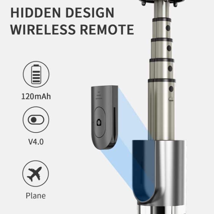 L03 Aluminiumlegierung faltbarer Bluetooth-Stativ-Selfie-Stick, L03 White, L03 Black – Bild 6