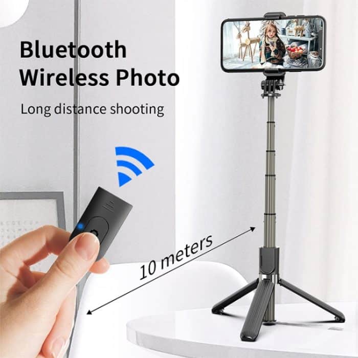 L03 Aluminiumlegierung faltbarer Bluetooth-Stativ-Selfie-Stick, L03 White, L03 Black – Bild 8