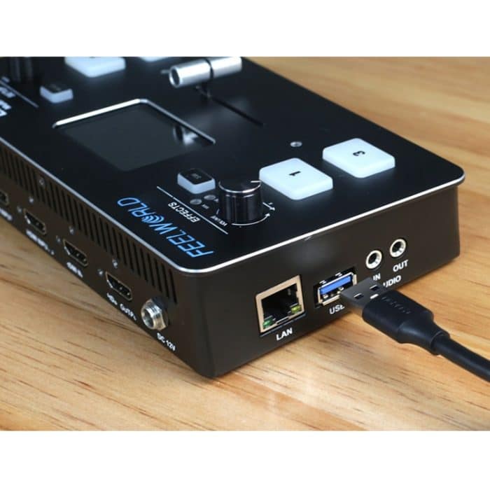 FEELWORLD LIVEPRO L1 Multikamera-Medien Live-Übertragung 4-Kanal-Live-Produktionsumschalter mit 2,0-Zoll-TFT-Bildschirm – Bild 7