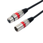 1 m 3-Pin-XLR-Stecker auf XLR-Buchse, abgeschirmtes Mikrofonkabel, Mikrofon-Audiokabel, Length: 1m (Red) – Bild 2