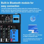 F4 Home 4-Kanal-Bluetooth-USB-Reverb-Mixer, EU-Stecker, F4 EU Plug – Bild 3