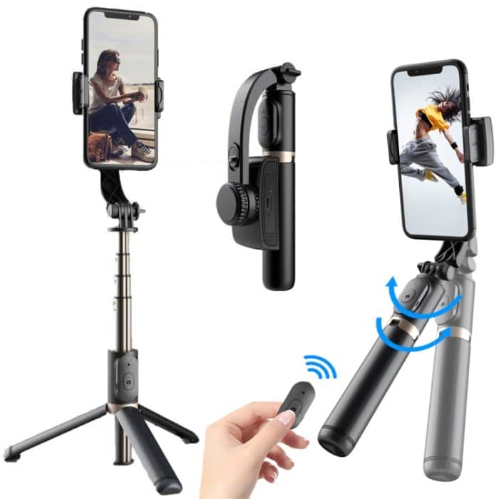 Q08 Gimbal Stabilisator Bluetooth Fernbedienung Stativ Selfie Stick, Q08 (Black), Q08 (White) – Bild 2