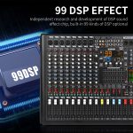 XTUGA B1404FX 14 Kanäle Bluetooth Audio Mixer Digital DJ Controller Sound Mischpult, B1404FX – Bild 7