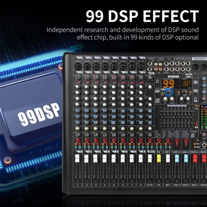 XTUGA B1404FX 14 Kanäle Bluetooth Audio Mixer Digital DJ Controller Sound Mischpult, B1404FX – Bild 7