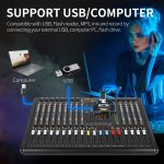 XTUGA B1404FX 14 Kanäle Bluetooth Audio Mixer Digital DJ Controller Sound Mischpult, B1404FX – Bild 8