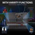 XTUGA B1404FX 14 Kanäle Bluetooth Audio Mixer Digital DJ Controller Sound Mischpult, B1404FX – Bild 10