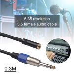 3094MF-03 6,35 mm männliches bis 3,5 mm weibliches Audiokabel, Länge: 0,3 m – Bild 4