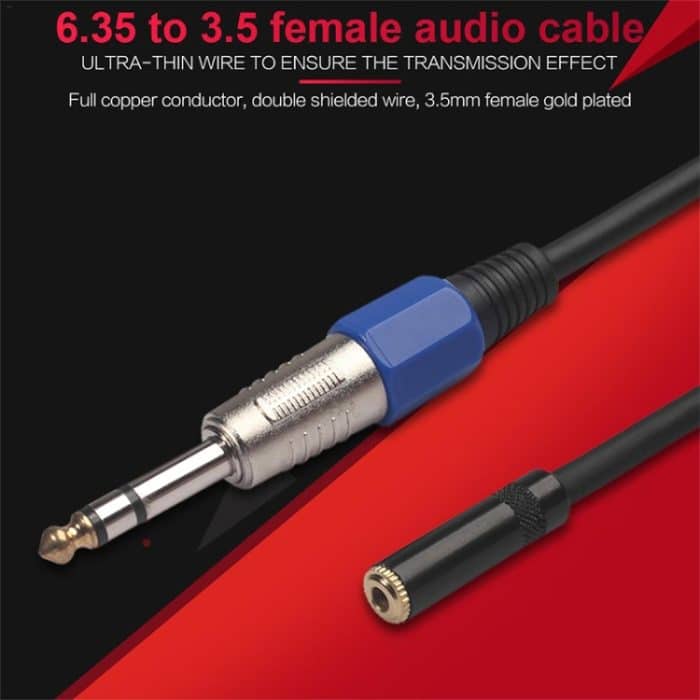 3094MF-03 6,35 mm männliches bis 3,5 mm weibliches Audiokabel, Länge: 0,3 m – Bild 6