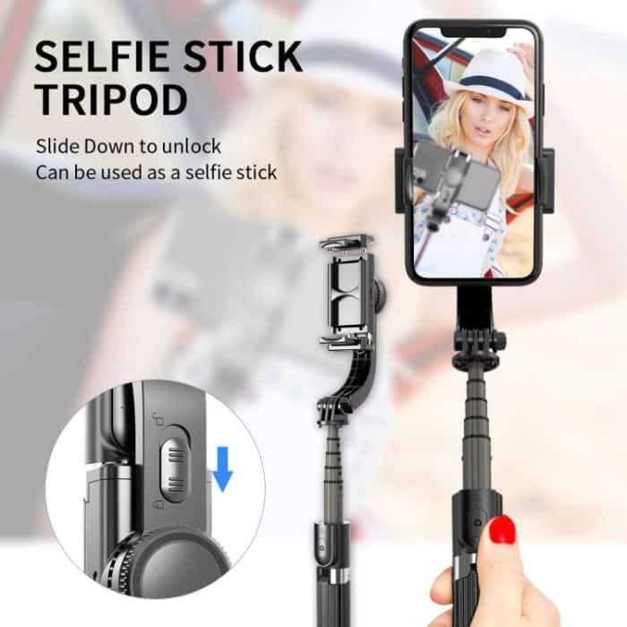 L08 Verstellbarer Gimbal stabilisiert den Bluetooth-Selbstauslöser-Stativ-Selfie-Stick – Bild 7