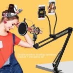 Dual Handy K Song Halterung 360-Grad-Richtung Cantilever Multifunktionale Lazy Microphone Live Broadcast-Halterung – Bild 4