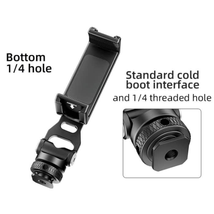 BEXIN PH-01 Desktop Live Broadcast Bracket 360 Phone Clamp Dual Cold Shoes Mount – Bild 6