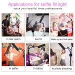 RK39 Tragbares dreifarbiges Fülllicht mit einstellbarer Helligkeit und Doppelarmen und Telefonclip – Bild 15