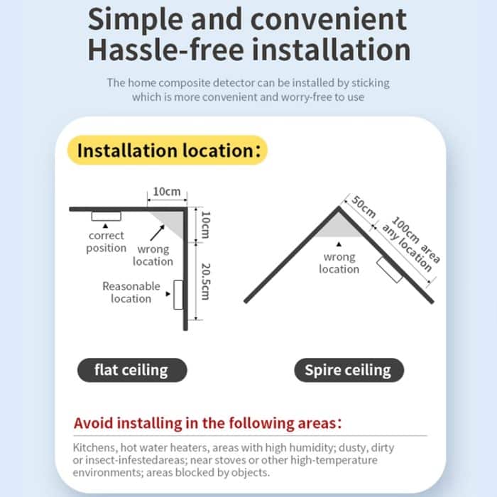 XY-S510COM 2-in-1-Kohlenmonoxid-Rauchmelder ohne Batterie – Bild 8