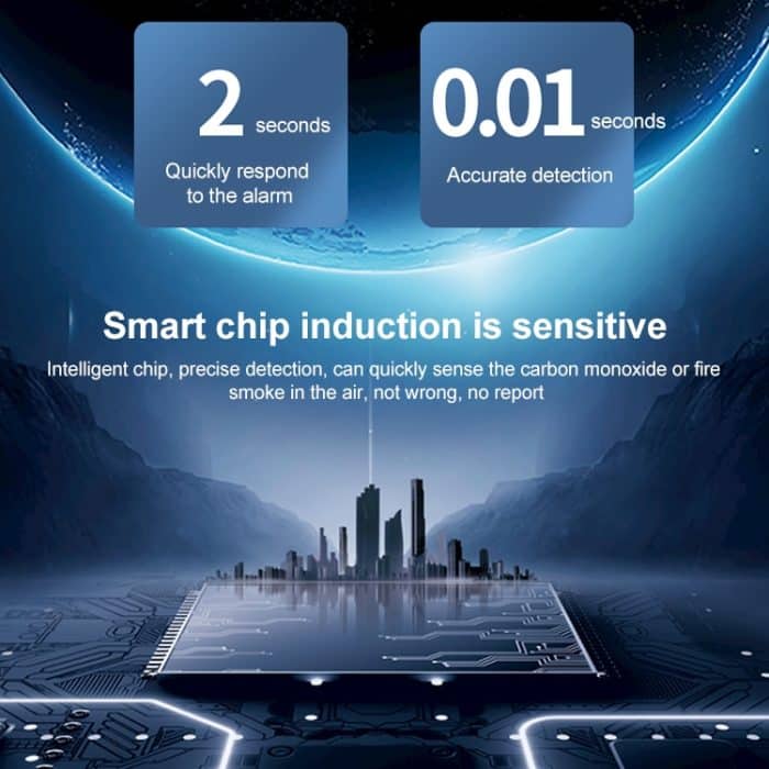 JSN-999COM Live Voice Alarm Rauch-Kohlenmonoxid-Alarmmelder ohne Batterie – Bild 4