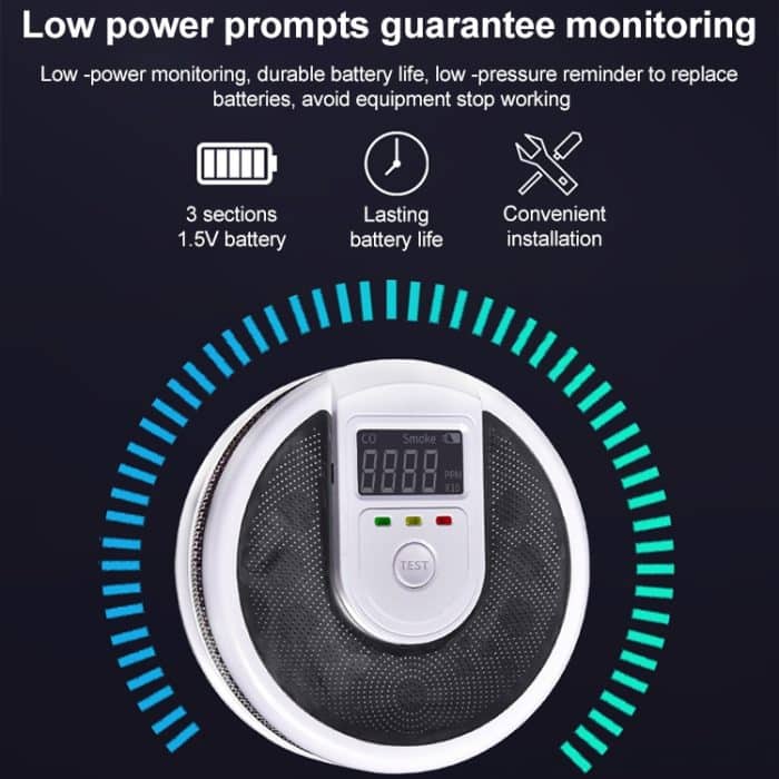 JSN-999COM Live Voice Alarm Rauch-Kohlenmonoxid-Alarmmelder ohne Batterie – Bild 6