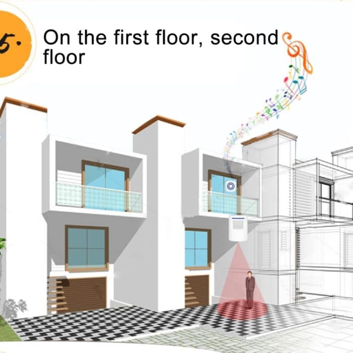 FY-0256 2-in-1-PIR-Infrarotsensoren (Sender + Empfänger), kabelloser Türklingel-Alarmmelder für Zuhause/Büro/Geschäft/Fabrik, EU-Stecker, FY-0256 Doorbell Alarm Detector, FY-0256 Doorbell Alarm – Bild 11