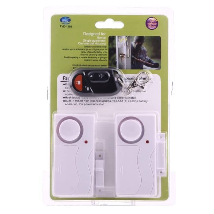 Home Security Wireless Fernbedienung Türfenster Sirene Magnetsensor Alarm Warnung, 1 Fernbedienung + 2 Magnetsensoren – Bild 6