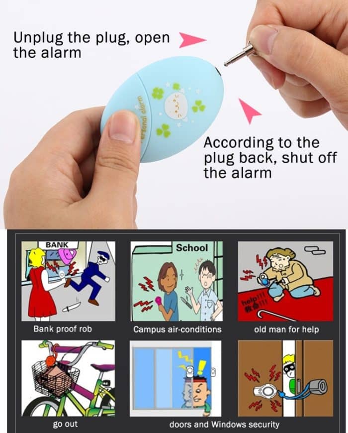 Mini Safe Football Lauter persönlicher Alarm mit Vergewaltigungsschutz für Mädchen und Kinder, 120 dB Alarm, 120Db, 120Db Blue – Bild 9