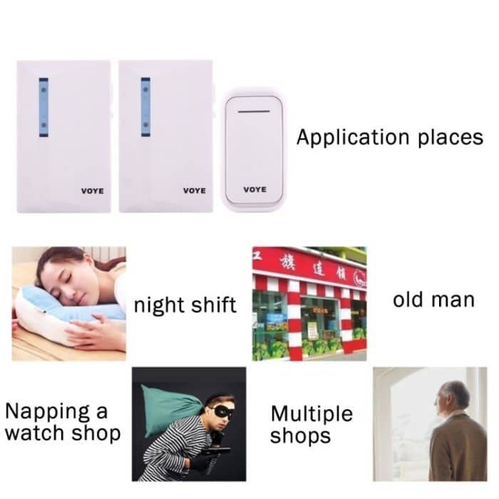 VOYE V015F2 Wireless Smart Music Haustürklingel mit Doppelempfänger, Fernbedienung Entfernung: 120 m (Open Air) – Bild 13