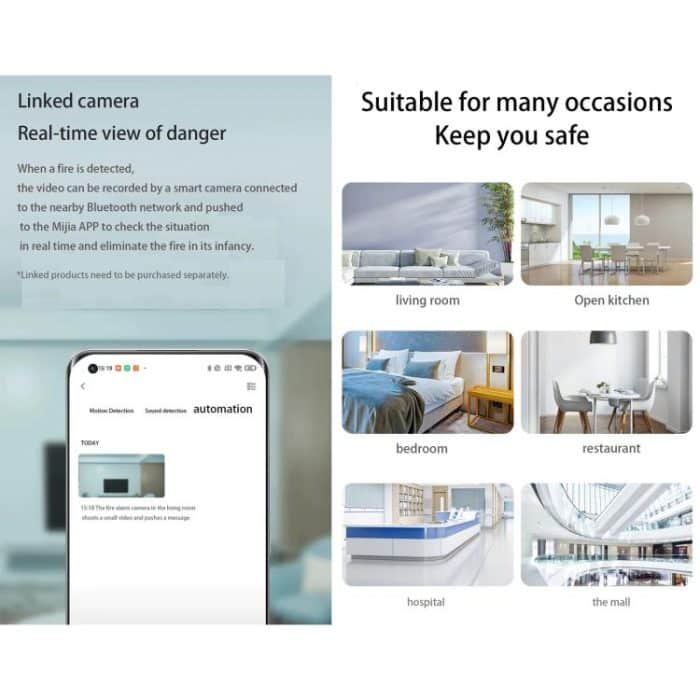 Original Xiaomi Mijia Honeywell Smart Feueralarm Rauchmelder Alarm, Arbeit mit Multifunktions-Gateway (CA1001) Mihome APP Control (Weiß) – Bild 8