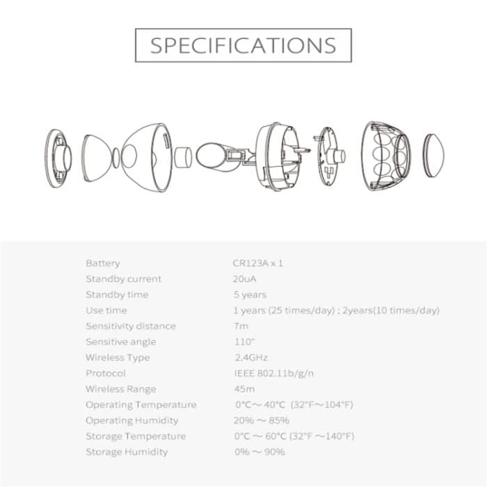 NEO NAS-PD02W Drahtloser WiFi-PIR-Detektor-Bewegungssensor mit Magnethalterung und Unterstützung für Android / IOS-Systeme und ultraheller roter LED – Bild 11