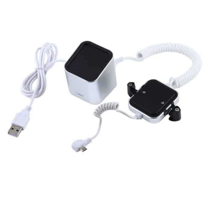 Aluminiumschale Vierkant-Diebstahlsicherungsständer Sicherheitssystem Einbruchalarm / Diebstahlalarm Displayhalter für Samsung / Huawei / Xiaomi / OPPO / vivo / LG mit Micro-USB-Anschluss – Bild 2