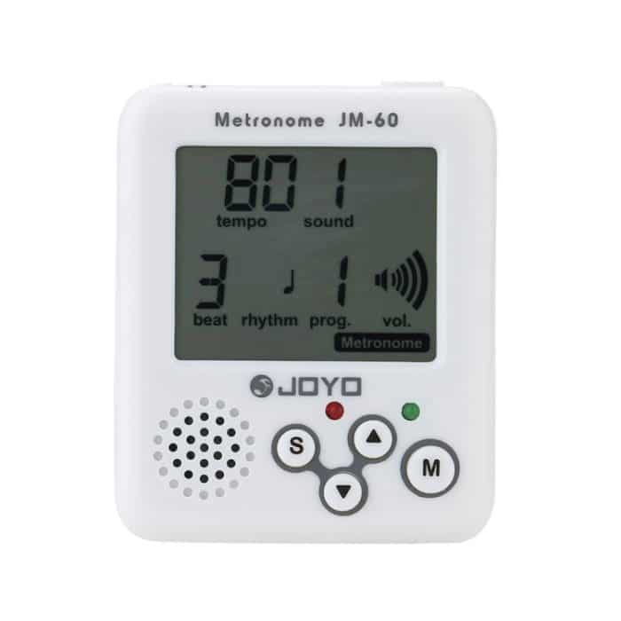 JOYO JM-60 Mini tragbarer wiederaufladbarer Clip-on elektronischer digitaler Metronom-Tongenerator-Tuner für Gitarre, Violine, Ukulele, JM-60 (White) – Bild 1