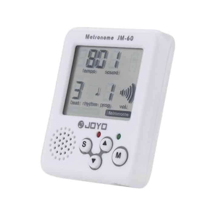 JOYO JM-60 Mini tragbarer wiederaufladbarer Clip-on elektronischer digitaler Metronom-Tongenerator-Tuner für Gitarre, Violine, Ukulele, JM-60 (White) – Bild 2