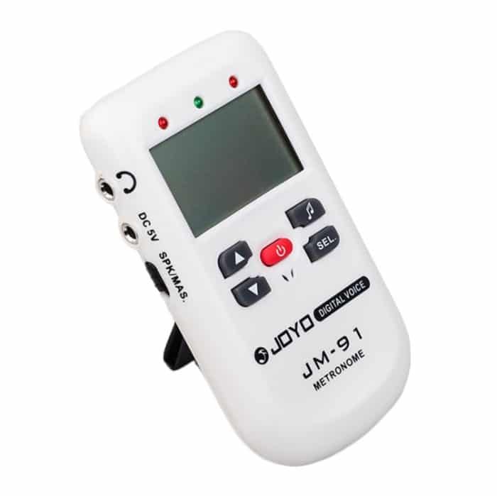 JOYO JM-91 Mini tragbares multifunktionales Gesangsmetronom, elektronischer digitaler Metronom-Tongenerator-Tuner für Gitarre, Violine, Ukulele, JM-91 (White) – Bild 1