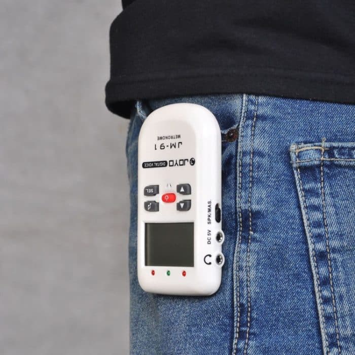 JOYO JM-91 Mini tragbares multifunktionales Gesangsmetronom, elektronischer digitaler Metronom-Tongenerator-Tuner für Gitarre, Violine, Ukulele, JM-91 (White) – Bild 7