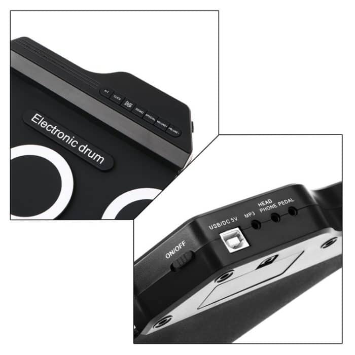 Tragbare Silikon-Handrolle USB-Trommel, schwarze Symbolversion – Bild 4