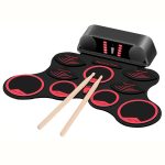 Tragbare elektronische Handtrommel für Erwachsene, Anfänger und Kinder, Electronic Drum(Black)