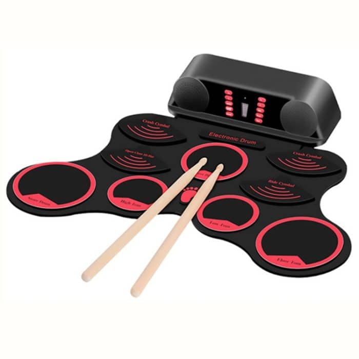 Tragbare elektronische Handtrommel für Erwachsene, Anfänger und Kinder, Electronic Drum(Black) – Bild 1