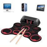 Tragbare elektronische Handtrommel für Erwachsene, Anfänger und Kinder, Electronic Drum(Black) – Bild 9