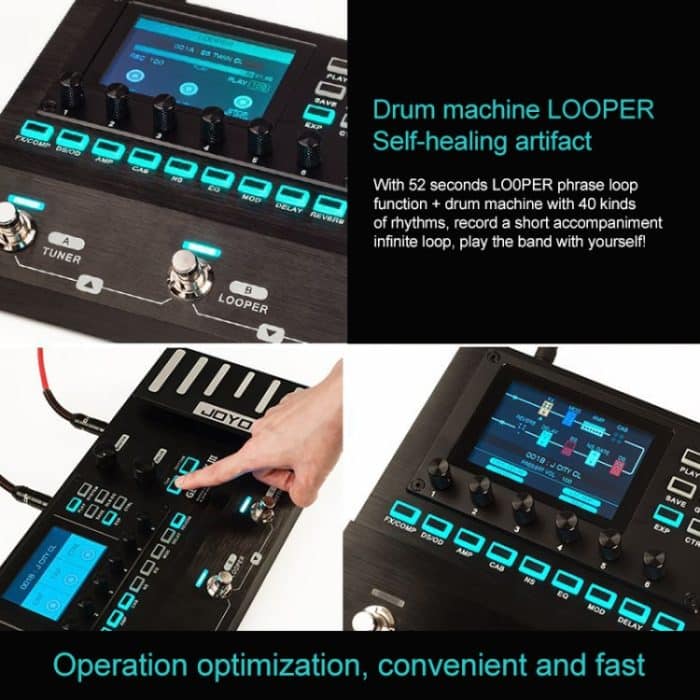 JOYO GEM-BOX3 Multifunktionaler integrierter E-Akustik-Gitarreneffektor mit Pedal und Drum Machine – Bild 4