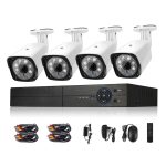 A4B3Kit 2MP 4CH 1080P CCTV-Überwachungskamerasystem AHD DVR-Überwachungsset, unterstützt Nachtsicht/Bewegungserkennung