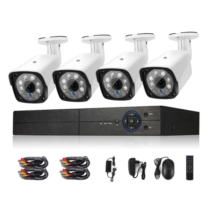 A4B3Kit 2MP 4CH 1080P CCTV-Überwachungskamerasystem AHD DVR-Überwachungsset, unterstützt Nachtsicht/Bewegungserkennung – Bild 1