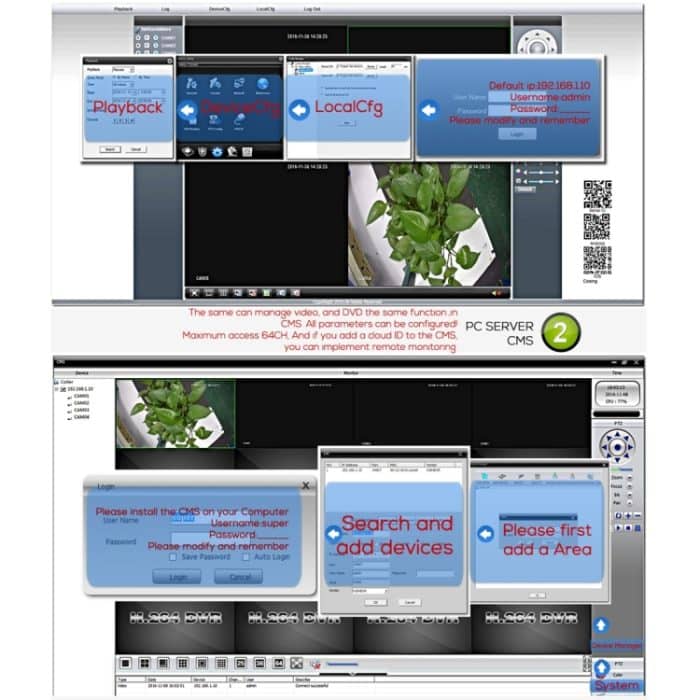 A4B3Kit 2MP 4CH 1080P CCTV-Überwachungskamerasystem AHD DVR-Überwachungsset, unterstützt Nachtsicht/Bewegungserkennung – Bild 11