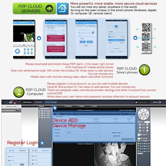 A4B3Kit 2MP 4CH 1080P CCTV-Überwachungskamerasystem AHD DVR-Überwachungsset, unterstützt Nachtsicht/Bewegungserkennung – Bild 12