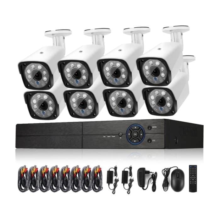 A8B3/Kit 2MP 8CH 1080P CCTV-Überwachungskamerasystem AHD DVR-Überwachungsset, unterstützt Nachtsicht/Bewegungserkennung – Bild 6