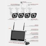 N4B3H2-P12/Kit 1080P Wireless-Netzwerk-Videorekorder-Überwachungssystem. Anzeige: 12,5 Zoll – Bild 8